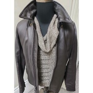 Thurlow Leatherworld Brown Genuine‎ Deerskin Leather Jacket Made in USA Womens L